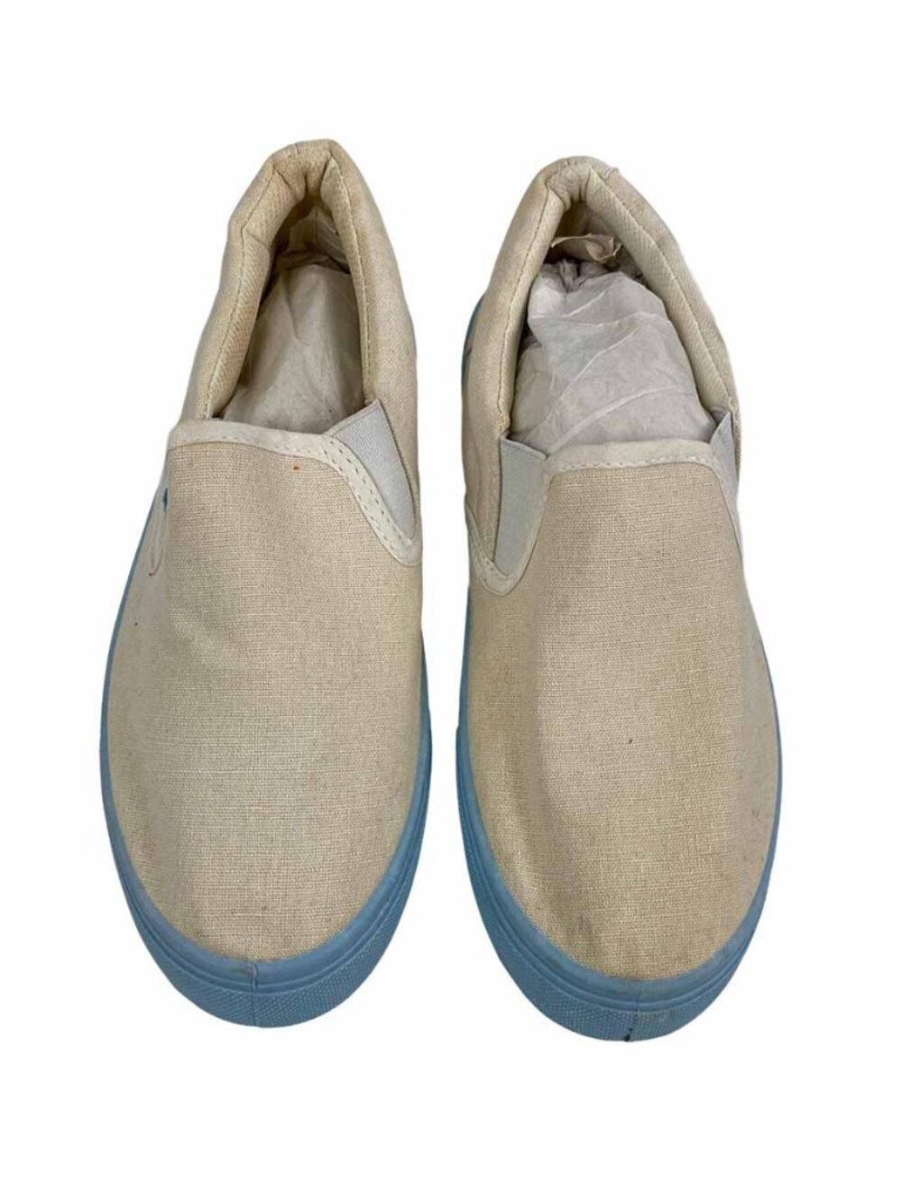 Hippo Sports Beige Slip-On Shoes with Blue Sole